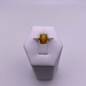 10k yellow gold tiger eye ring